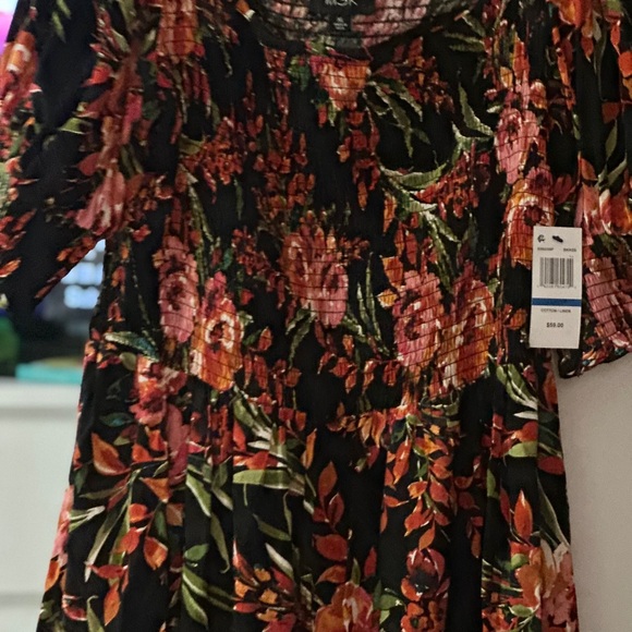 Brand new black floral mini dress XL - Picture 2 of 7